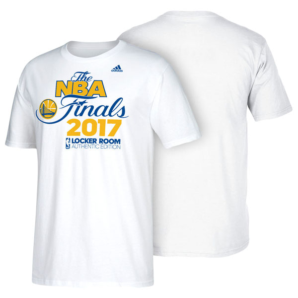 Men's  Golden State Warriors Adidas Western Conference Champions Locker Room 2017 NBA The Finals White T-shirt